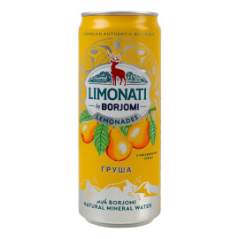 Напій безалкогольний сильногазований соковий пастеризований Груша Limonati Borjomi з/б 330мл