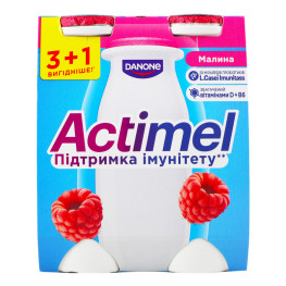 Продукт кисломолочний 1.4% Малина Actimel к/у 4x100г