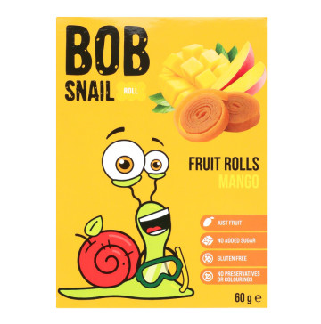 Цукерки фруктові Mango Rolls Bob Snail к/у 60г