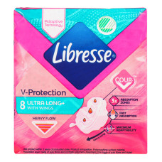 Прокладки гігієнічні Ultra Long+ Freshness&Protection Libresse 8шт