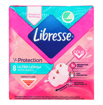 Прокладки гігієнічні Ultra Long+ Freshness&Protection Libresse 8шт