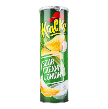 Чіпси картопляні Sour cream&Onion Kraсks тубус 160г