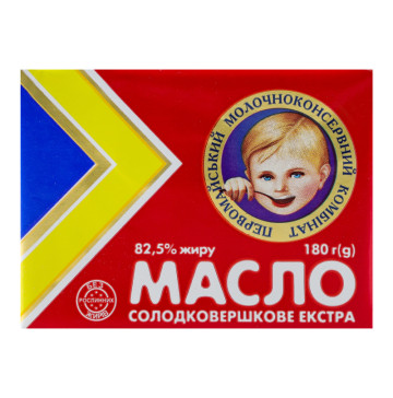 Масло солодковершкове 82.5% Екстра Первомайський МКК м/у 180г