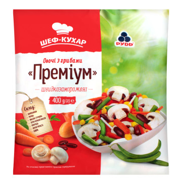 Овочі з грибами заморожені Преміум Рудь м/у 400г