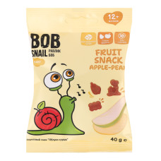 Снек фруктовий для дітей від 12міс Apple-pear Baby Bob Snail м/у 40г