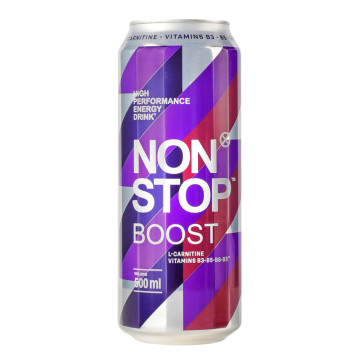 Напій енергетичний безалкогольний сильногазований Boost Non Stop з/б 500мл
