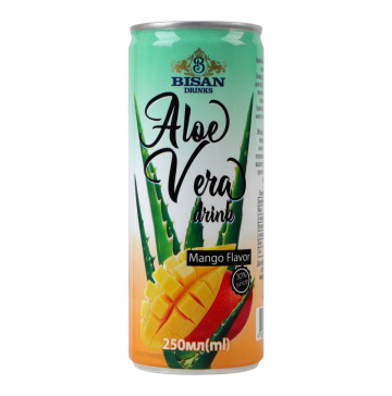 Напій безалкогольний негазований з ароматом манго Aloe vera Bisan Drinks з/б 250мл