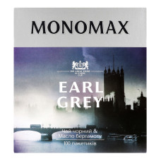 Чай чорний цейлонський байховий з бергамотом Earl Grey Monomax к/у 100х2г