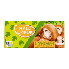 Продукт сирний 55% молокомісткий плавлений скибковий З грибами Наш сирок м/у 70г