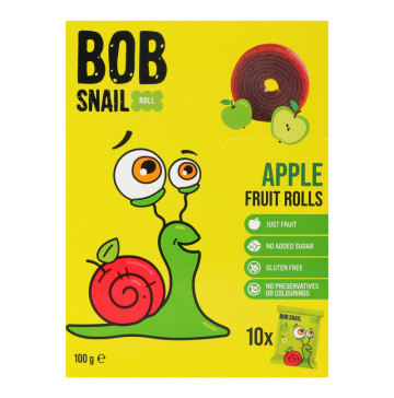 Цукерки фруктові натуральні Яблуко Roll Bob Snail к/у 10х10г