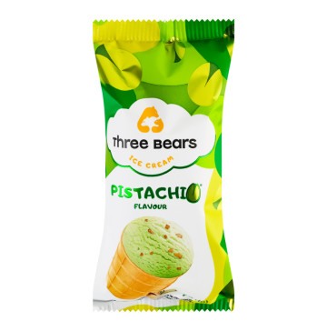 Морозиво 12% у вафельному стаканчику Pistachio Three bears м/у 75г