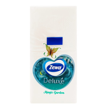 Хусточки носові 3-х шарові Magic garden Deluxe Zewa 10шт