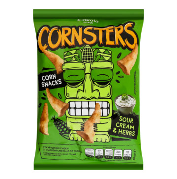 Снеки кукурудзяні Cметана та зелень Cornsters Pikolo м/у 100г