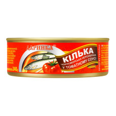 Кілька чорноморська нерозібрана у томатному соусі Даринка з/б 240г Кілька чорноморська нерозібрана у томатному соусі Даринка з/б 240г