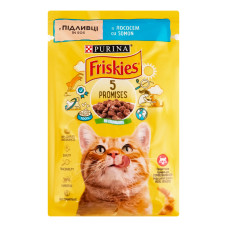 Корм консервований для дорослих котів з лососем в підливі Friskies м/у 85г