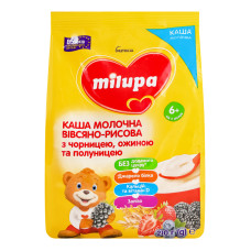 Каша молочна для дітей від 6міс суха вівсяно-рисова з чорницею ожиною та полуницею Milupa м/у 210г