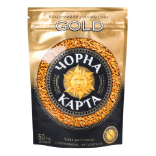 Кава натуральна розчинна сублімована Gold Чорна Карта д/п 50г