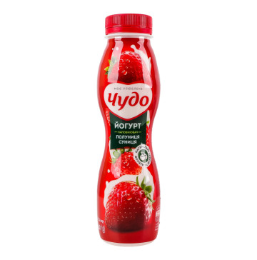 Йогурт 2.5% з наповнювачем фруктовим Полуниця-суниця Чудо п/пл 260г Йогурт 2.5% з наповнювачем фруктовим Полуниця-суниця Чудо п/пл 260г