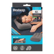 Подушка надувна для туризму 42х26х10см №418014 Flocked air Bestway 1шт Подушка надувна для туризму 42х26х10см №418014 Flocked air Bestway 1шт