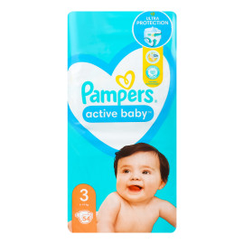 Підгузники для дітей 6-10кг 3 Active Baby Pampers 54шт