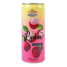 Напій безалкогольний соковий негазований пастеризований Лічі Bisan Drinks з/б 250мл