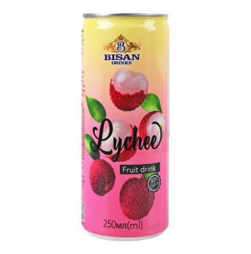 Напій безалкогольний соковий негазований пастеризований Лічі Bisan Drinks з/б 250мл