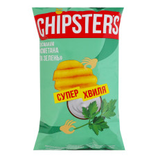 Чипси картопляні хвилясті Сметана та зелень Chipster's м/у 95г Чипси картопляні хвилясті Сметана та зелень Chipster's м/у 95г