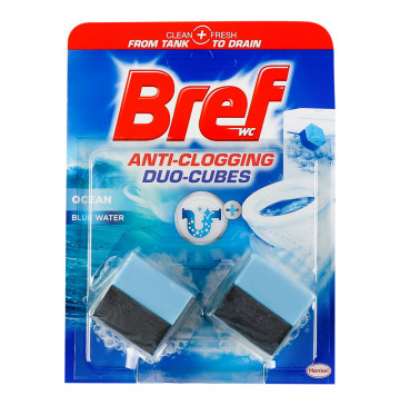 Кубики для зливного бачка чистячі 2в1 Duo-Cubes Bref 2х50г