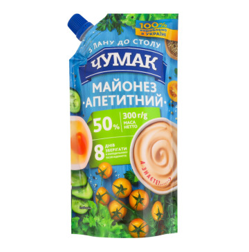 Майонез 50% Апетитний Чумак д/п 300г