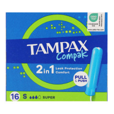 Тампони гігієнічні з аплікатором Super Compak Tampax 16шт