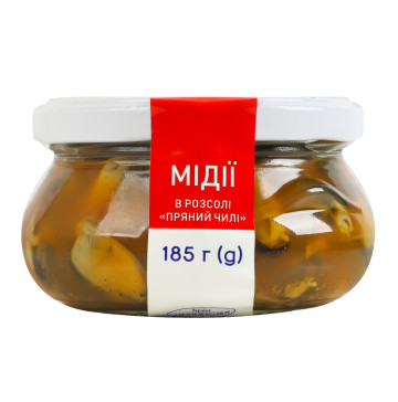 Мідії в розсолі Пряний чилі Norven с/б 185г