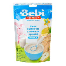 Каша молочна для дітей від 6міс Пшенична з печивом і грушею Premium Bebi д/п 200г