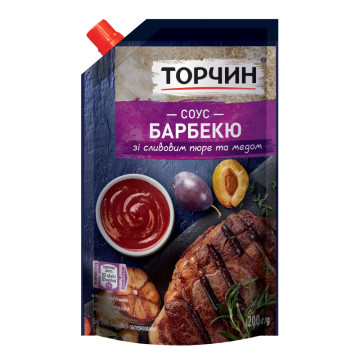 Соус зі сливовим пюре та медом пастеризований Барбекю Торчин д/п 200г