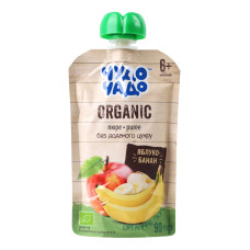 Пюре для дітей від 6міс без цукру Яблуко-банан Organic Чудо-Чадо д/п 90г