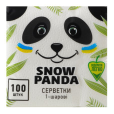 Серветки паперові столові одношарові білі Snow Panda 100шт Серветки паперові столові одношарові білі Snow Panda 100шт