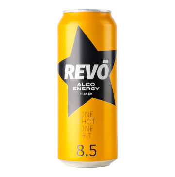 Напій слабоалкогольний енергетичний 500мл 8.5% сильногазований Манго Revo з/б