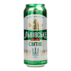Пиво 480мл 4.3% світле пастеризоване Львівське з/б