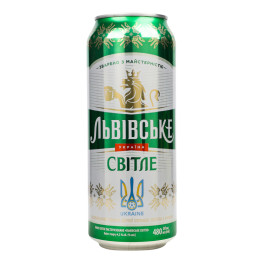 Пиво 480мл 4.3% світле пастеризоване Львівське з/б
