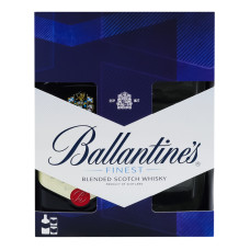 Набір подарунковий Віскі 0.7л 40% шотландське Finest + 2 склянки Tumbler Ballantine's к/у 1шт