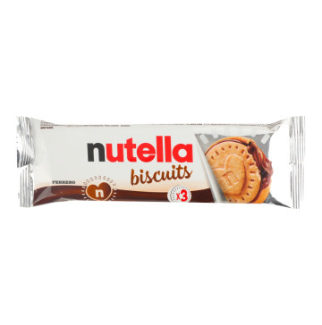 Печиво з начинкою із горіхової пасти та какао Biscuits Nutella м/у 41.4г