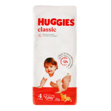 Підгузники дитячі 7-18кг Classic Huggies 50шт