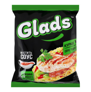 Локшина швидкого приготування Курка + Соус Сальса Glads м/у 75г