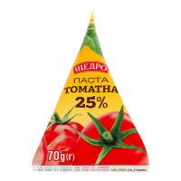 Паста томатна 25% стерилізована Щедро в/с т/п 70г