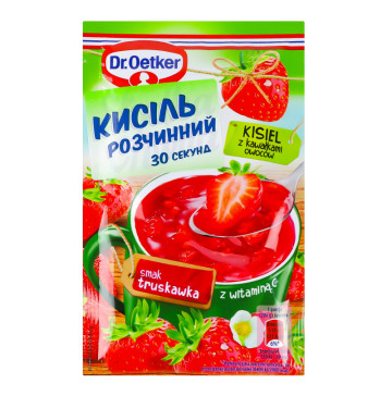 Кисіль зі смаком полуниці з шматочками фруктів Dr.Oetker м/у 31.5г