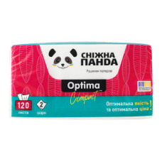 Рушники паперові листові 2-х шарові Optima compact Сніжна Панда 120шт