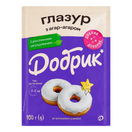 Глазур з агар-агаром зі смаком ванілі біла Добрик м/у 100г