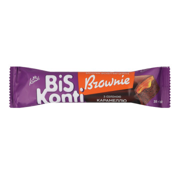 Батончик бісквітний з солоною карамеллю Brownie BisKonti Konti м/у 35г
