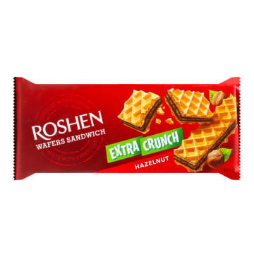 Вафлі Hazelnut Extra Crunch Wafers Sandwich Roshen м/у 142г