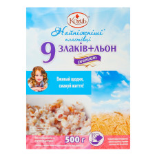 Пластівці 9 злаків+льон Premium Найніжніші Козуб продукт к/у 500г