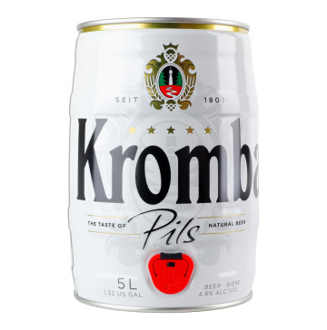 Пиво 5л 4.8% світле фільтроване пастеризоване Pils Krombacher кег